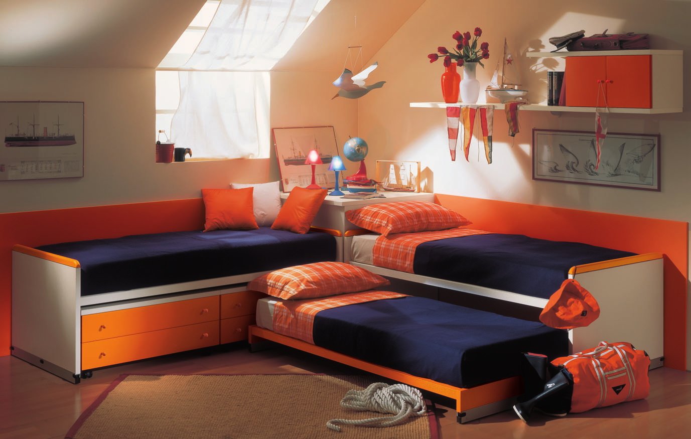 orange-Mates-Beds-bedroom-decoration orange Mates Beds bedroom decoration