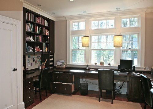 wall-cabinet-home-office-design Home Office Inspiration Ideas