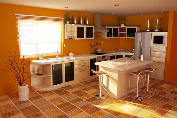 Orange-Color-Kitchen-Schemes Orange Color Kitchen Scheme