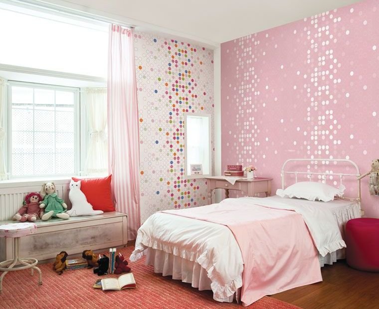 dotty-wallpaper-for-girls-room Dotty wallpaper for girls room