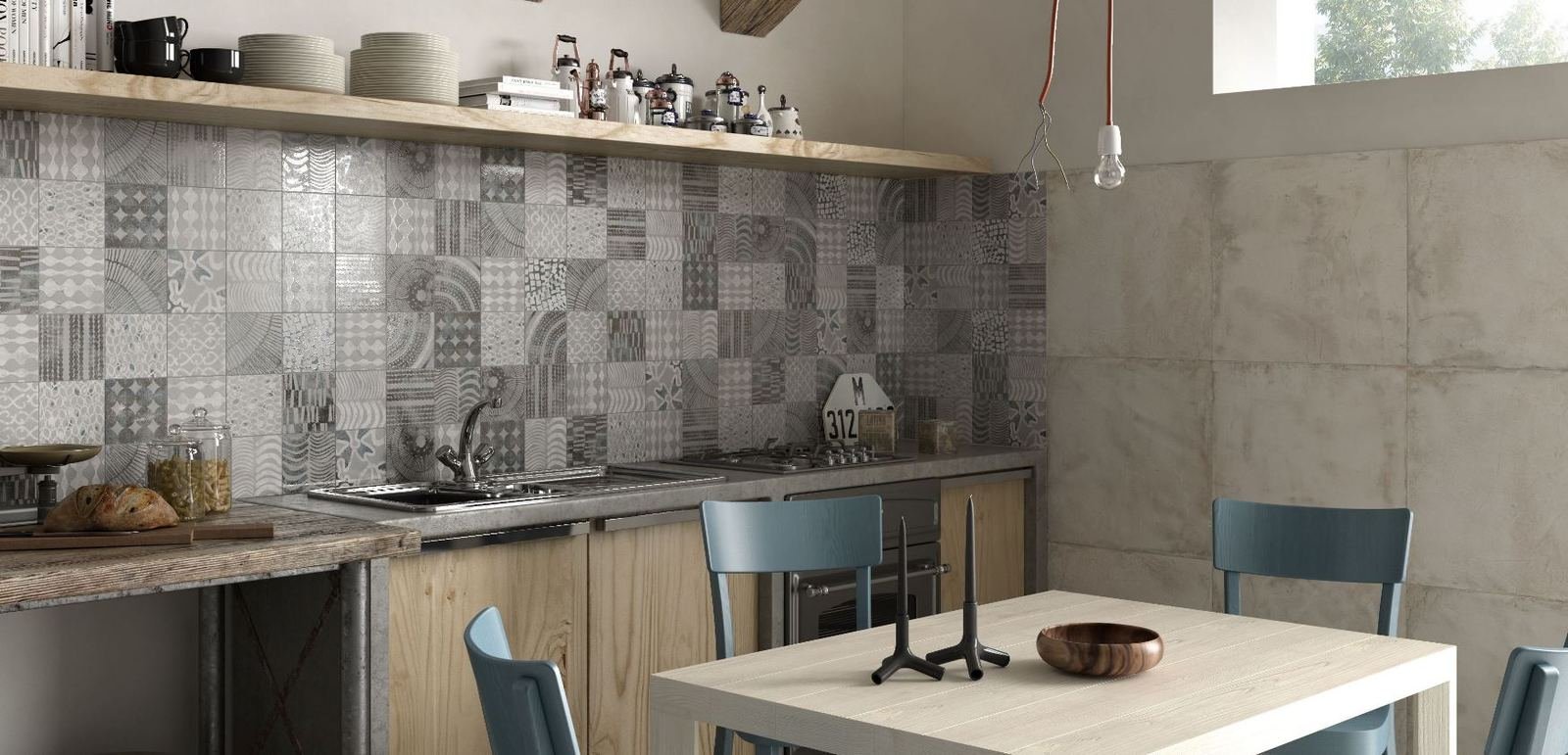 kitchen-backsplash-in-grey-monochrome-patchwork-patterns-ricchetti-thumb-1600xauto-55765 Amazing Kitchen Decoration Ideas